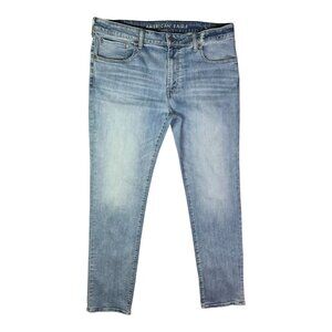 American Eagle Men's Ne(x)t Level Flex 38x36 Slim Straight Blue Jeans Zip Fly